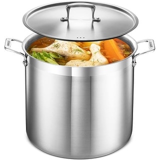 Stockpot Brushed Stainless Steel Heavy Duty Induction Pot with Lid