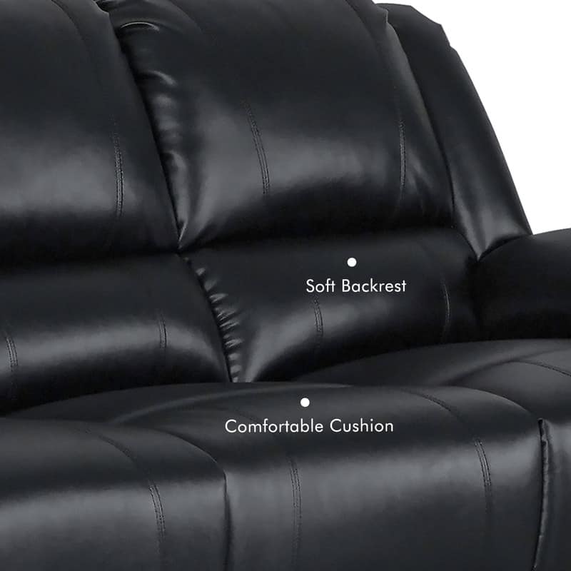 119''W 7-Seat Faux Leather Manual Recliner Large Sectional Reclining Sofa