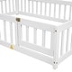 preview thumbnail 17 of 109, Twin/Full Montessori Toddler Floor Bed Frame, Modern House-Shaped Bed Frame with Fence and Full-Length Guardrails for Girls Boys