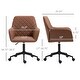 preview thumbnail 5 of 6, Home Office Chairs with Microfiber Cloth, 360° Swivel Upholstered Vanity Chairs, Computer Desk Chair with Armrests and Wheels