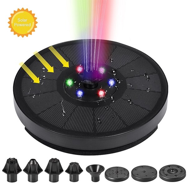 7V/3W Solar Powered Fountains IP68 Waterproof Fountains 6 Lights Floating For Garden, Pond, Fish Tank, Pool. Opens flyout.