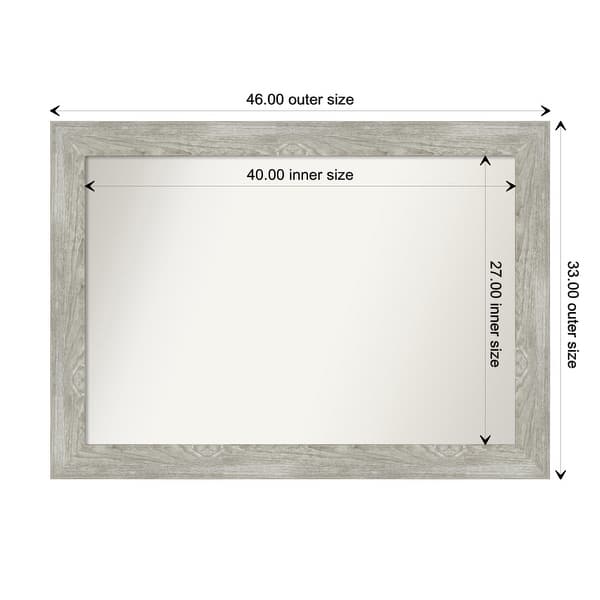 dimension image slide 86 of 113, Dove Greywash Framed Non-Beveled Custom Wall Mirror, Bathroom Vanity Mirror