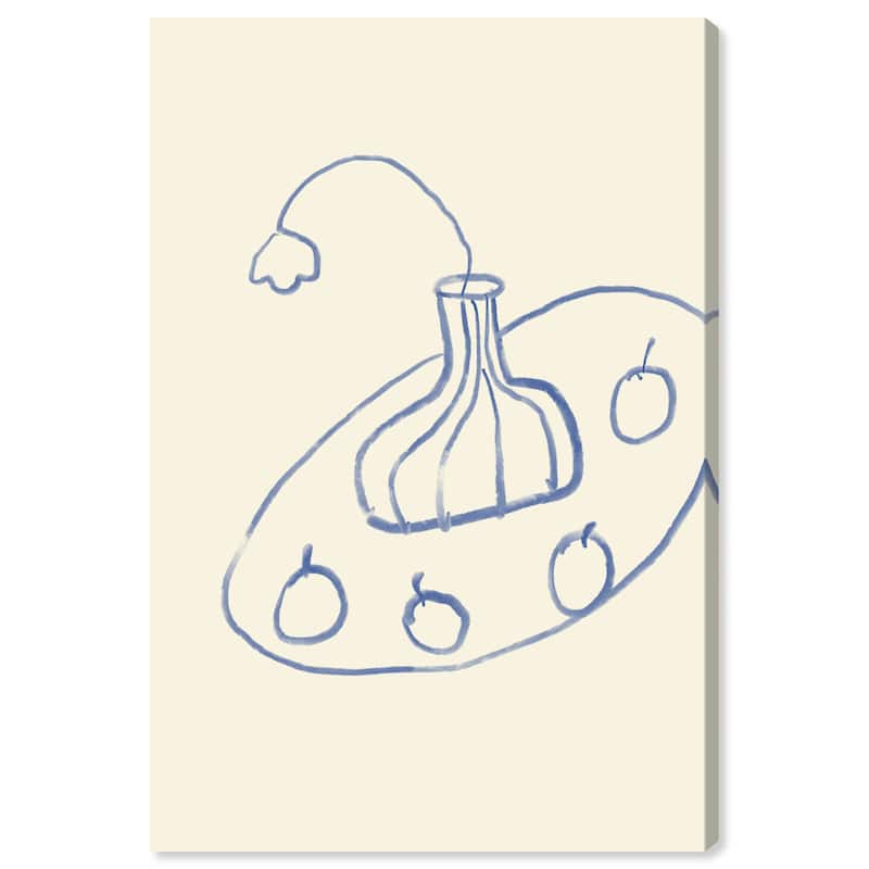 Wynwood Studio Canvas Abstract Simplify Blue and Ivory Modern & Contemporary Wall Art Canvas Print