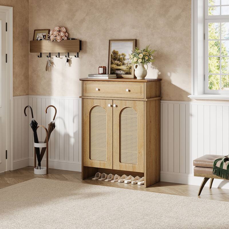 6-Tier Shoe Cabinet with Doors and Drawer