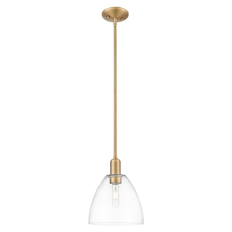 Innovations Lighting Endless Possibilities Arcadia - Bristol - 1 Light 9" Stem Hung Mini Pendant - Clear/Brushed Brass