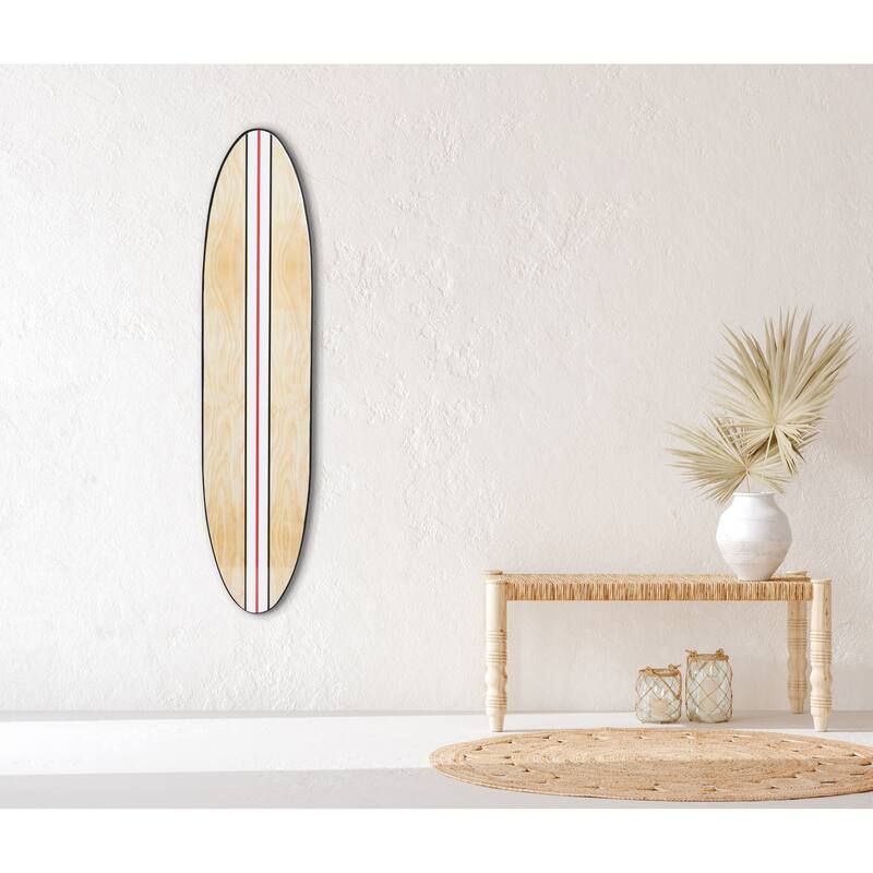 Lacquered Wood Surfboard Wall Décor (Hangs Vertical or Horizontal)