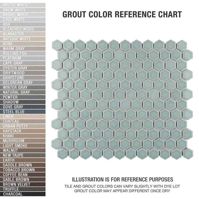 Merola Tile Tribeca 1" Hex Glossy Mist 10-1/4" x 11-7/8" Porcelain Mosaic Floor and Wall Tile