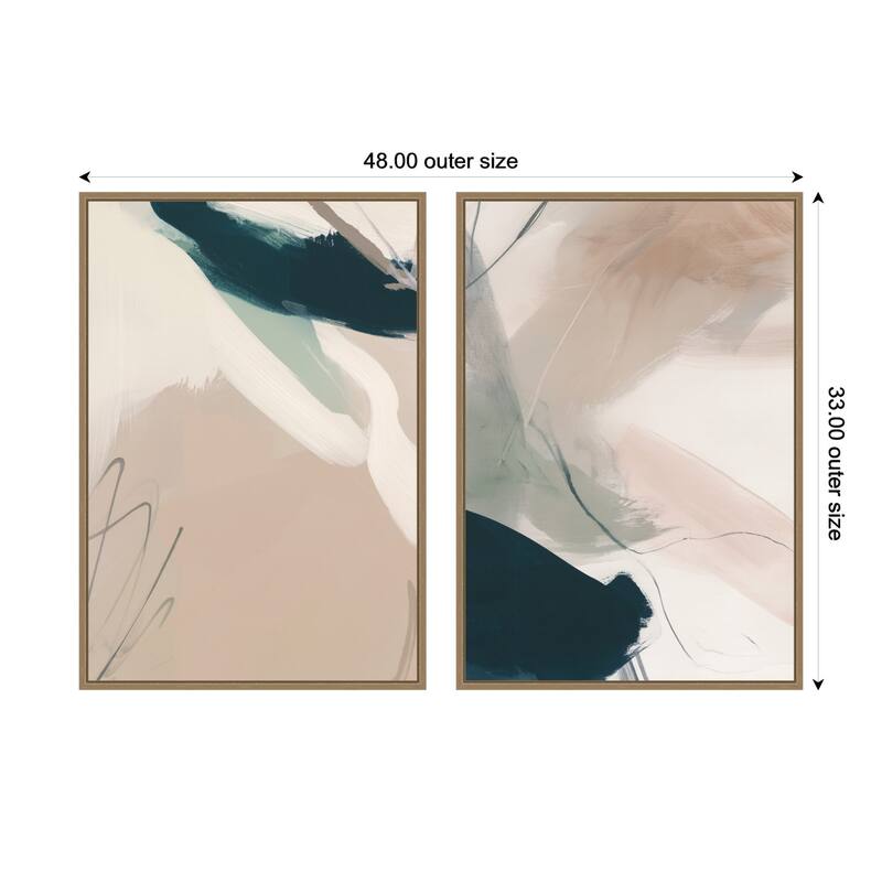 Kate and Laurel Marks No. 1 & No. 2 2 Piece Framed Canvas Wall Art Set by Amy Lighthall