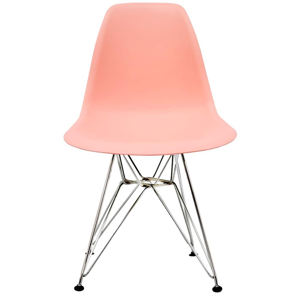 Designer Plastic Chairs Chrome Silver Wire Legs Retro Dining Accent Molded Shell Desk Office Work Chrome Base Kitchen