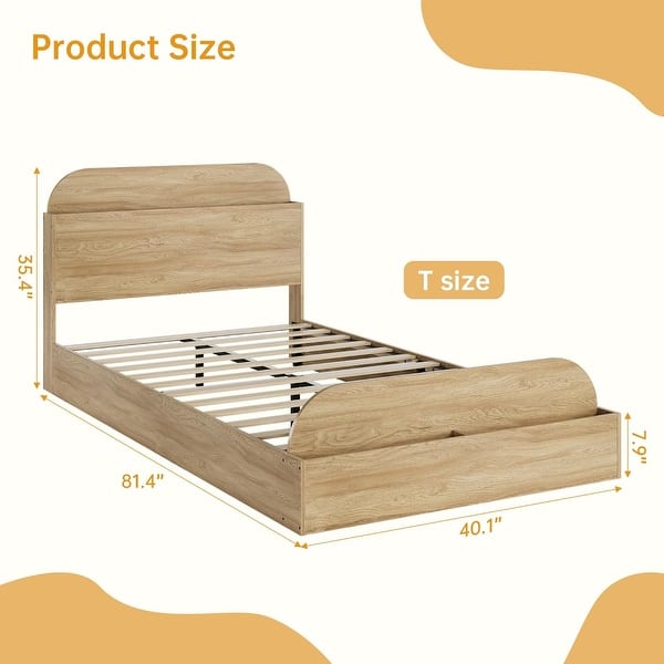 Twin XL Bed Storage Headboard Natural No Box Spring - Bed Bath & Beyond ...