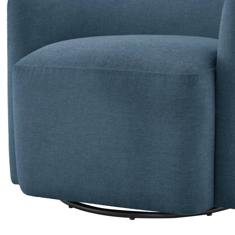Leather Swivel Barrel Chair 30 Inch Compact 360 Degree