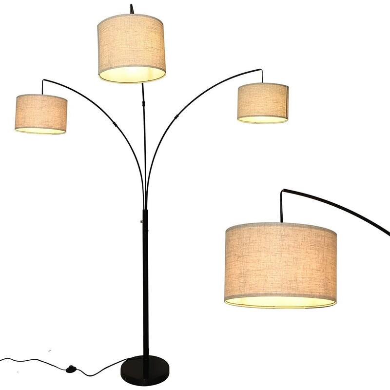 Modern 3 light ARC LED Floor Lamps Living Room Lighting with Bulbs