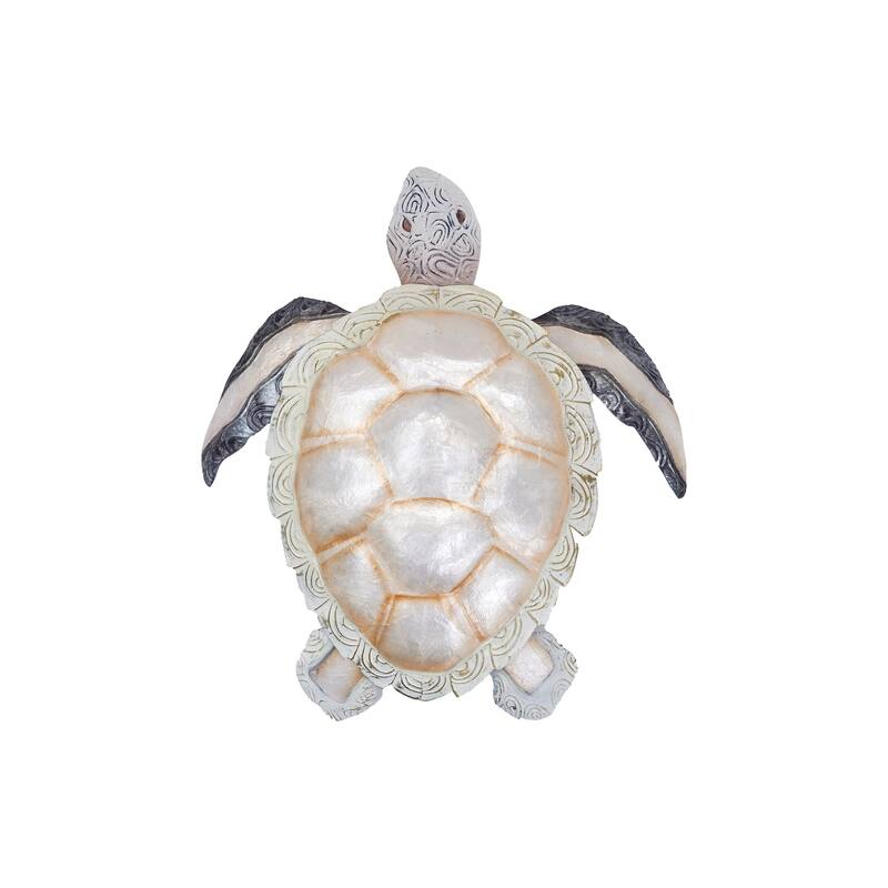 Mixed Metal & Capiz Turtle Wall Decor - White