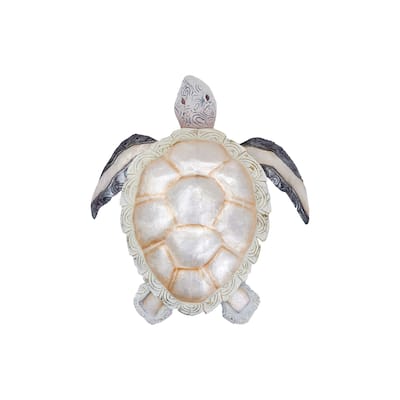 Mixed Metal & Capiz Turtle Wall Decor - White
