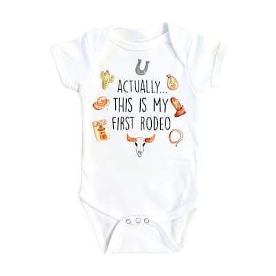 First Rodeo 1 - Baby Boy Girl Clothes Infant Bodysuit Funny Cute Newborn