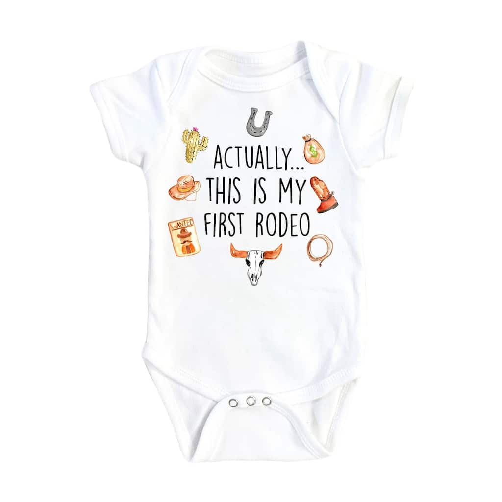 First Rodeo 1 - Baby Boy Girl Clothes Infant Bodysuit Funny Cute Newborn