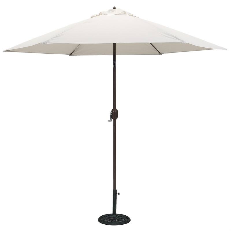 Tropishade 9 ft. Aluminum Bronze Patio Umbrella with Natural Cover