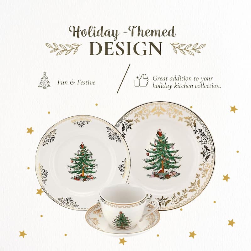 Spode Christmas Tree Set of 4 Gold Plates