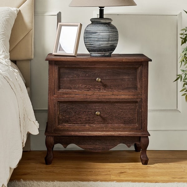 Pallantium 24'' Tall 2 - Drawer Nightstand with Charging Station Space by HULALA HOME