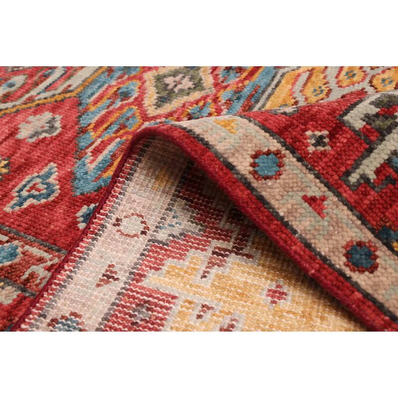 ECARPETGALLERY Hand-knotted Modern Oushak Red Wool Rug - 5'2 x 8'0