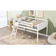 preview thumbnail 12 of 30, Twin Size Wood Loft Bed with Flexible Ladder Placement, Guardrails, and Slide - Gray, Space-Saving Design for Play and Rest