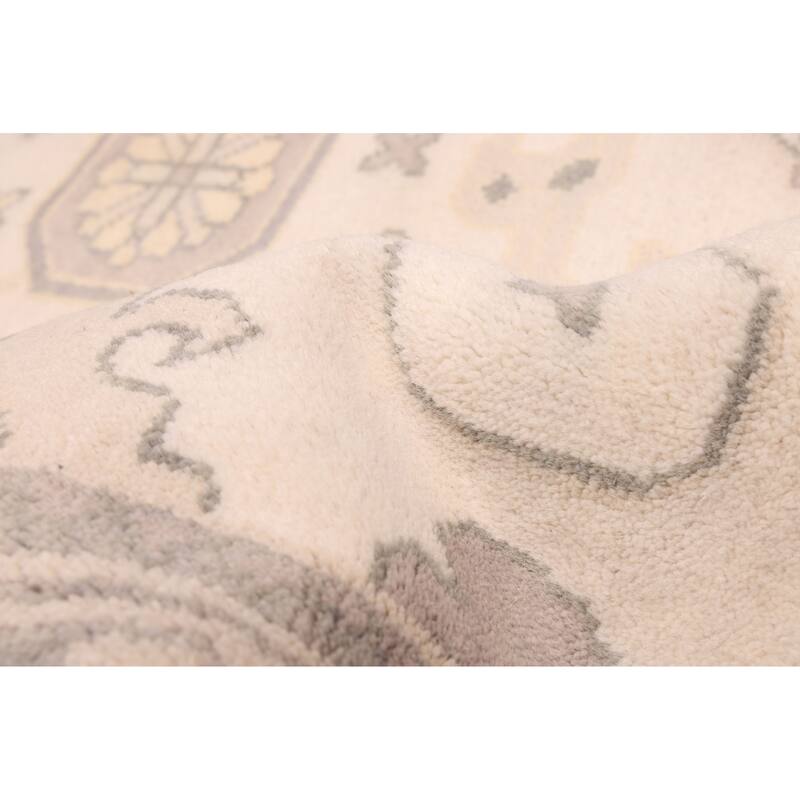 ECARPETGALLERY Hand-knotted Royal Oushak Ivory Wool Rug - 9'2 x 11'9