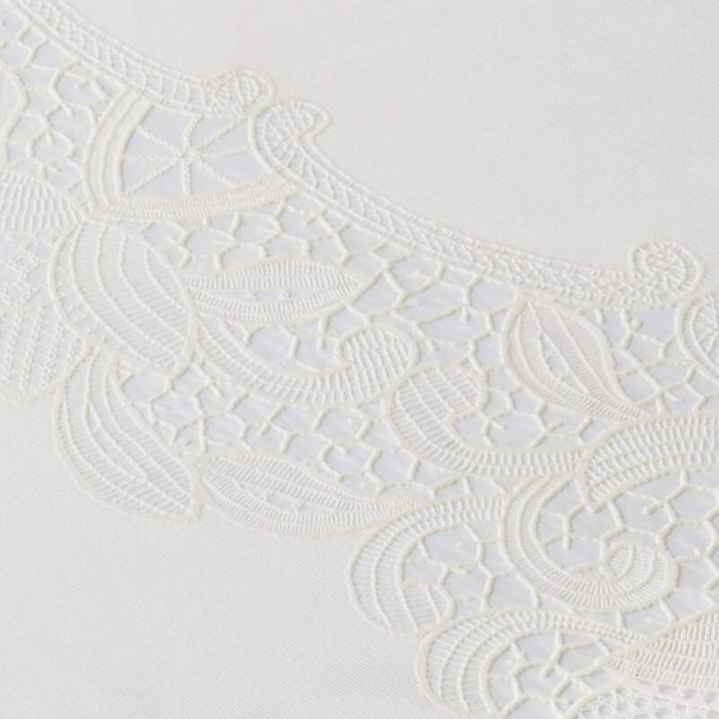 Violet Linen Vinyl Lace Battenberg embossed Floral Pattern Tablecloth