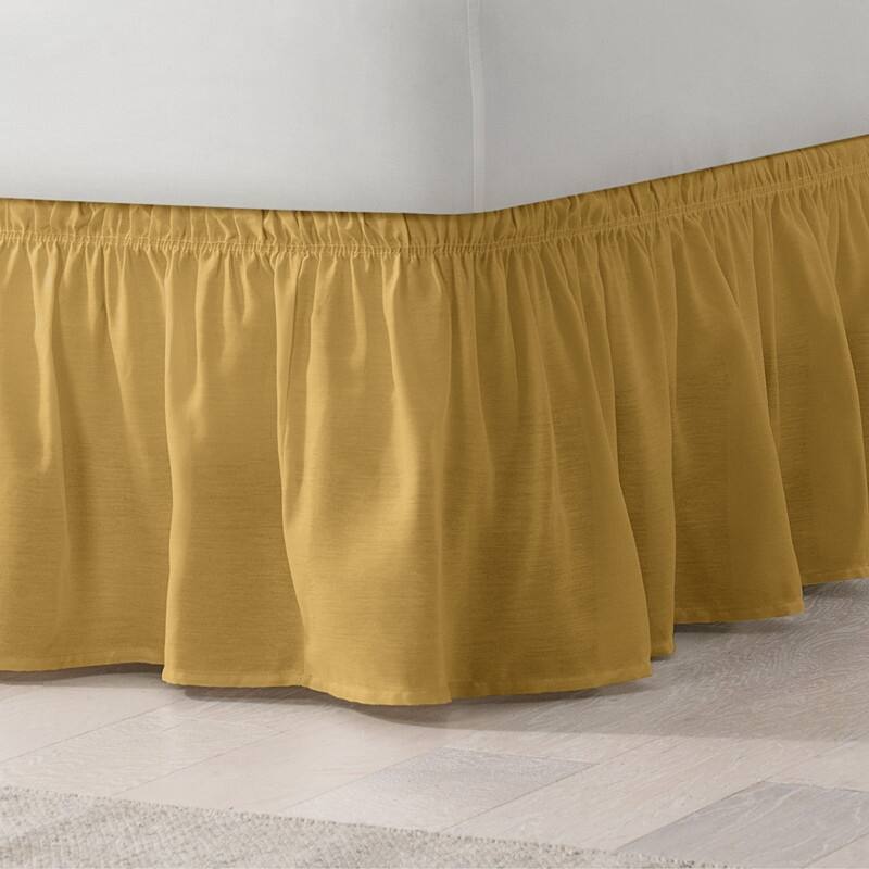 Copper Grove Fineshade Wrap Around Solid Ruffled Bed Skirt