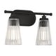 preview thumbnail 9 of 9, Savoy House Chantilly 2-Light Bathroom Vanity Light with Clear Fluted Glass Shades (14" W x 10"H)