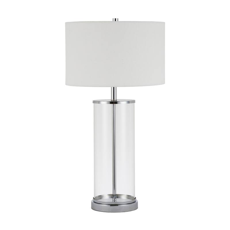 Rowan Classic Glass Table Lamp with Linen Shade (Optional Finishes)