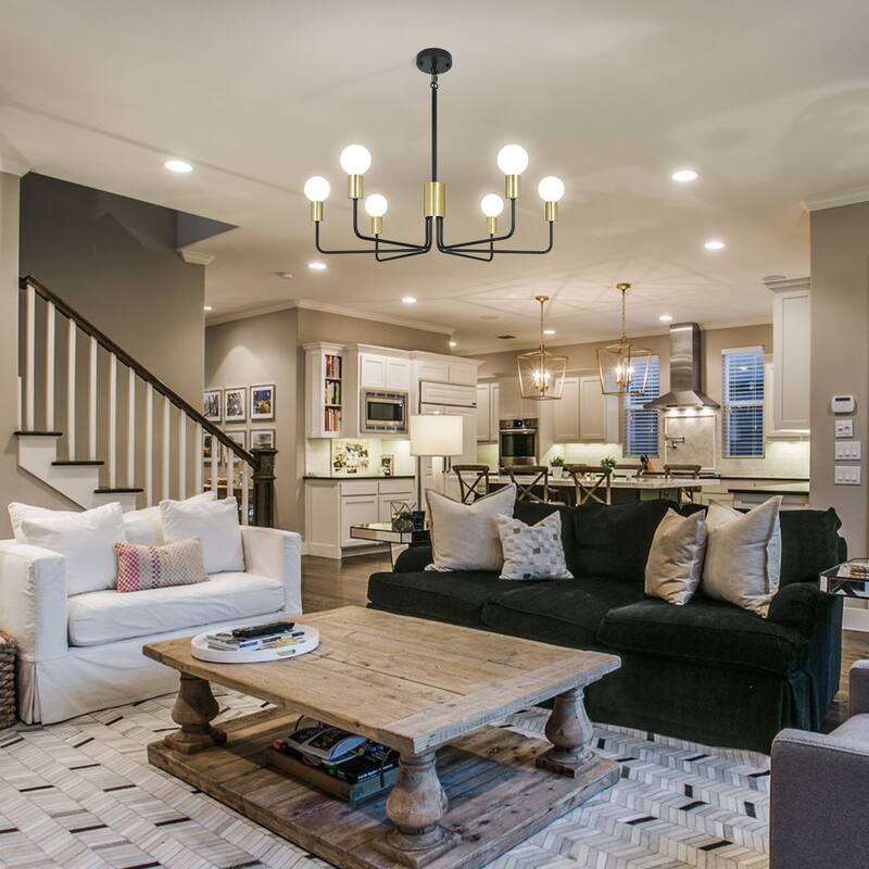 6-Light 30.15"W Kitchen Island Modern Chandeliers for Living Room