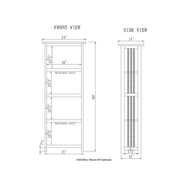 Boutwell Classic Mission 4-shelf 60-inch H Bookcase