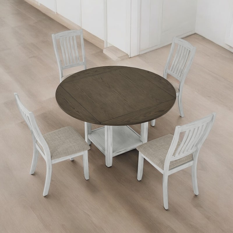 Multifunctional Expandable Folding Dining Table with Storage, Seats 4, Space-Saving Design for Kitchen, Dining Room