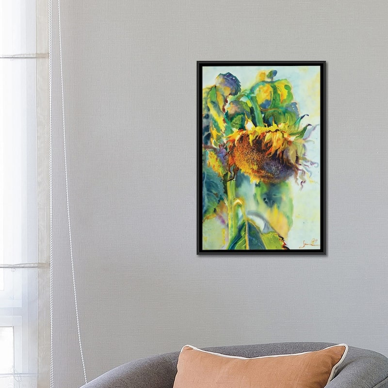 iCanvas "Sunflower Art Sunny Day Sunflowers Art" by Samira Yanushkova Framed Canvas Print