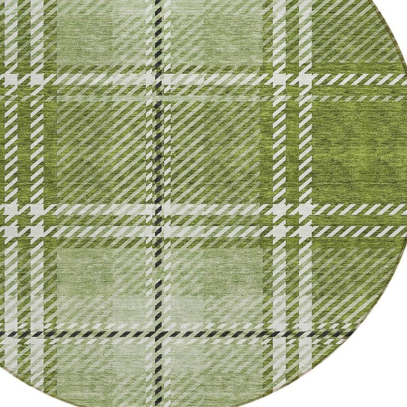 HomeRoots Plaid Transitional Rectangle Outdoor Rug