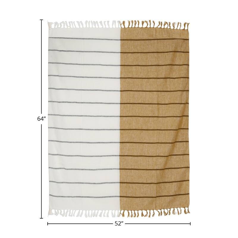 Bellwood Throw Blanket, Multicolored with Gray Stripes