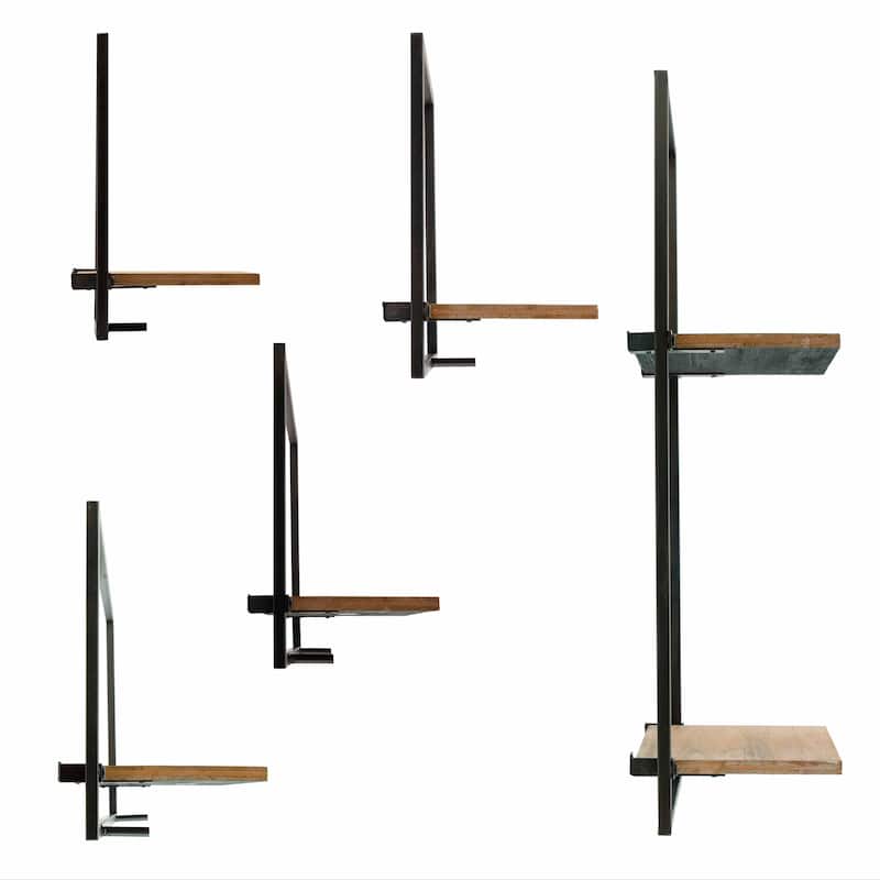 Sagebrook Home Modern Set of 3 Metal and Wood Storage Shelves