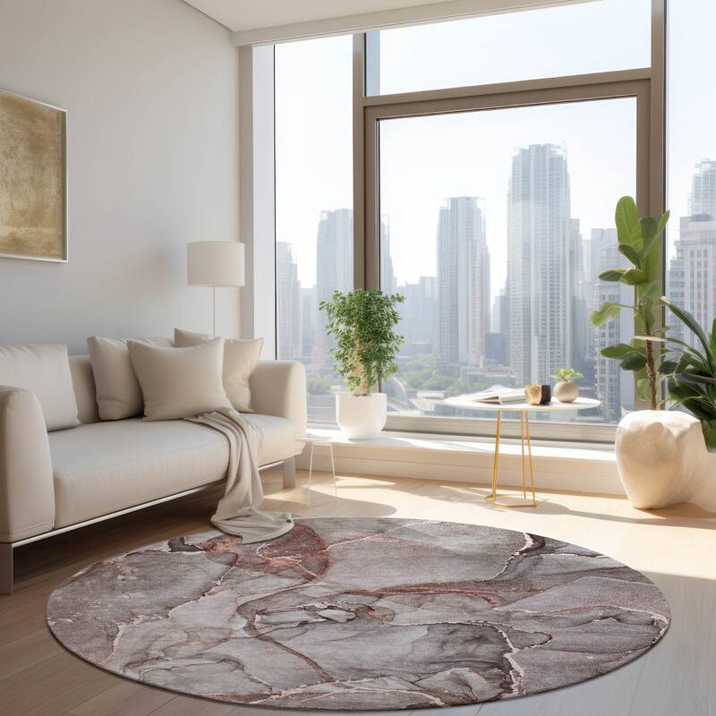 Almiz Artistic Abstract Weather Resistant Timeless Fusion Runner Outdoor Rug