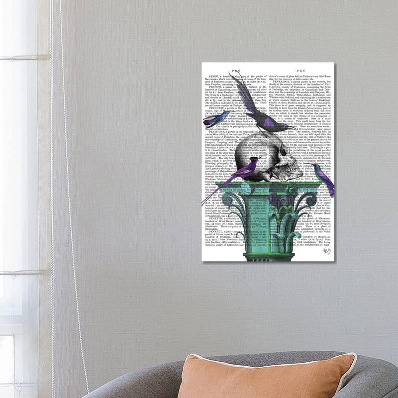 iCanvas "Skull On Plinth I" by Fab Funky Canvas Print - 26x18x1.5