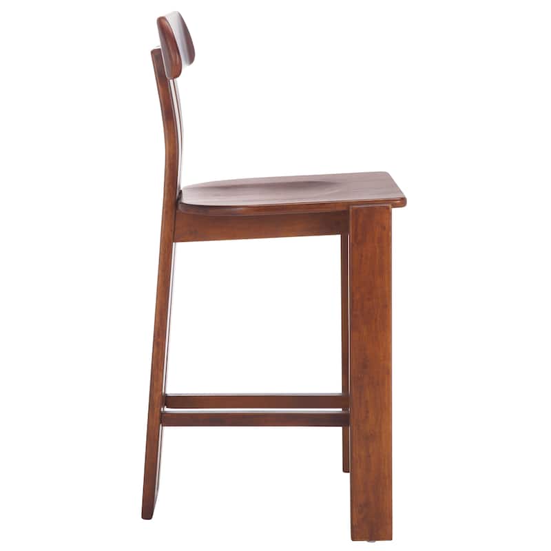 SAFAVIEH Home Cayde Wood Counter Stool - 19"W x 19"D x 40"H
