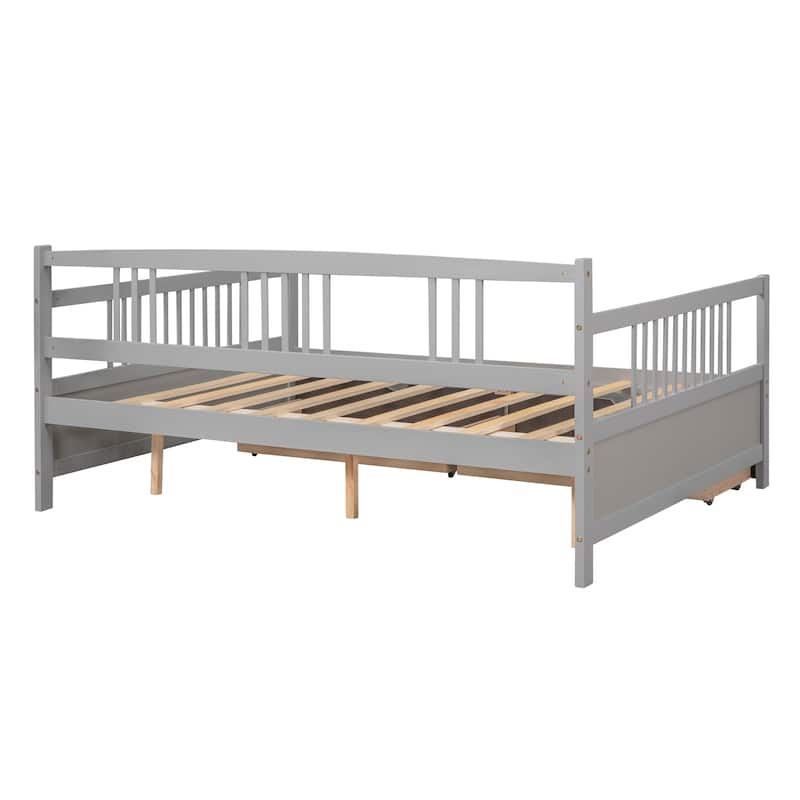Daybed Wood Bed with Two Drawers