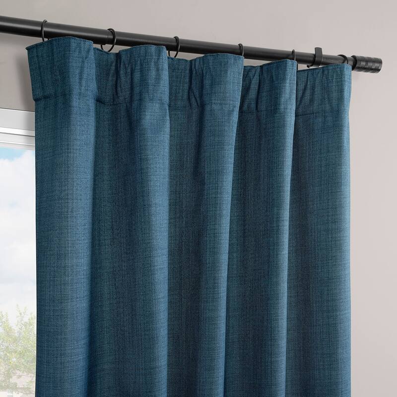 Exclusive Fabrics Vienna Basic Solid Linen Curtains (2 Panel) Blackout Curtains For Bedroom & Living Room Curtains