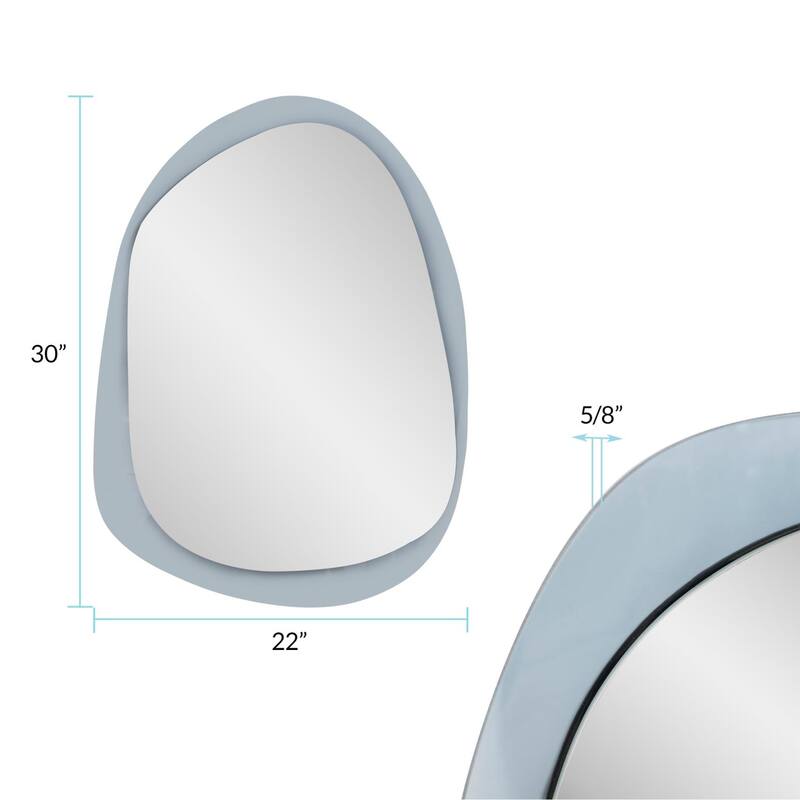 Ahrends Asymmetrical Mirror with Gray Glass Framing - 30H X 22W X 5/8 D