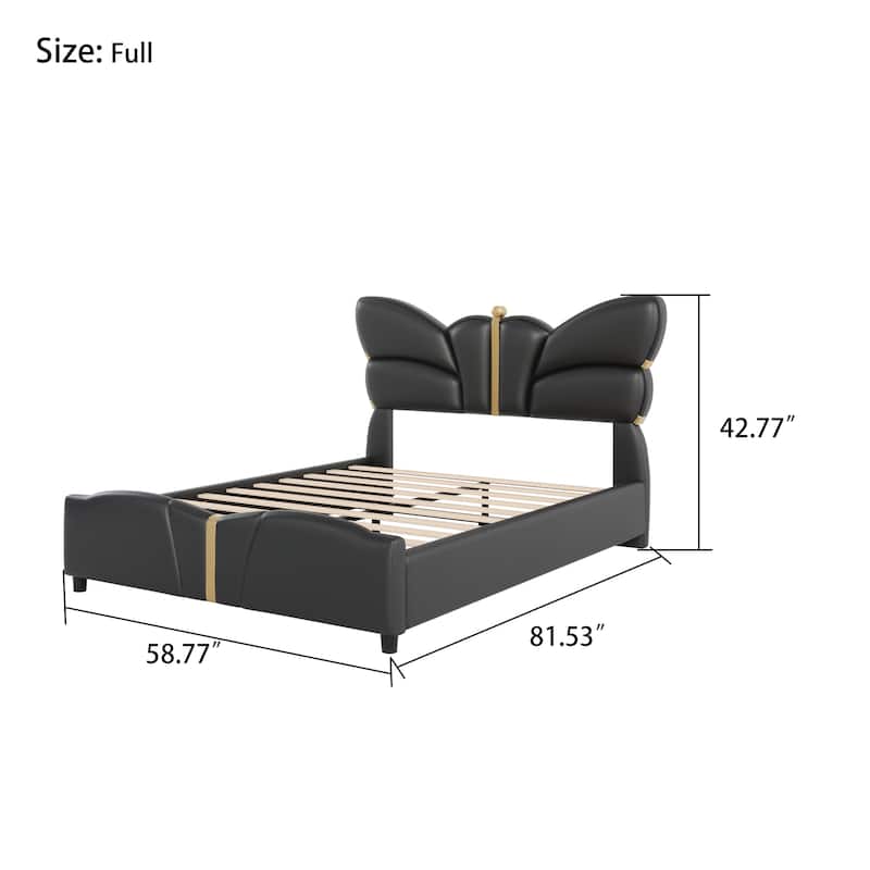 Stylish PU Leather Upholstered Platform Bed - No Box Spring Needed
