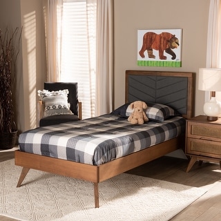 Roze Mid-Century Modern Wood Platform Bed in Twin Size