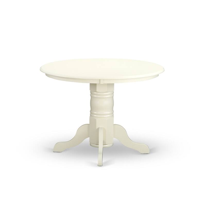 HomeStock 5-Piece Linen White Finish Solid Wood Top Dining table with 4 Chairs with Slat Back