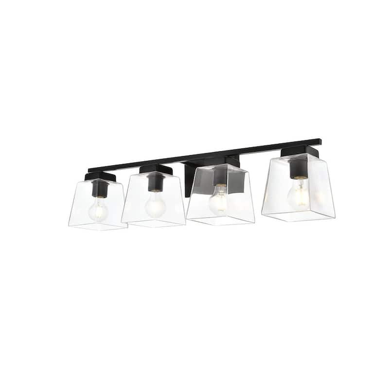 Merlin 1 Light Black and Clear Bath Sconce