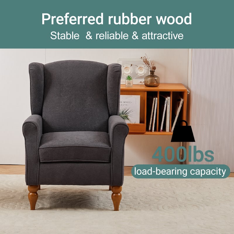 Arm Chairs Wingback Chairs with Solid Wood Coffee Table, Reading Chair