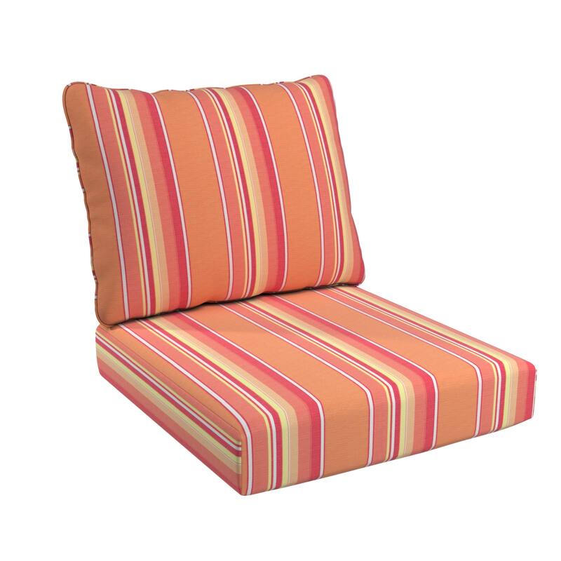 California Umbrella Outdoor Deep Seat Cushion Set, 24" x 48", Sunbrella Fabric, Densified Fiber Fill - Dolce Mango