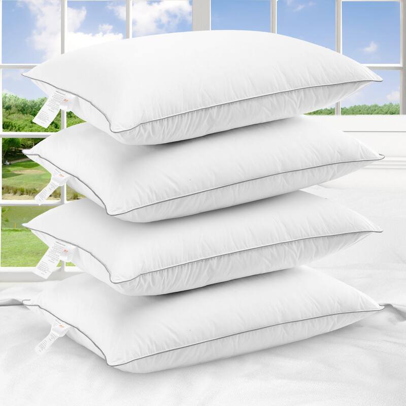 Cheer Collection Down Alternative Pillows (Set of 2 or 4) - White - Standard - Set of 4